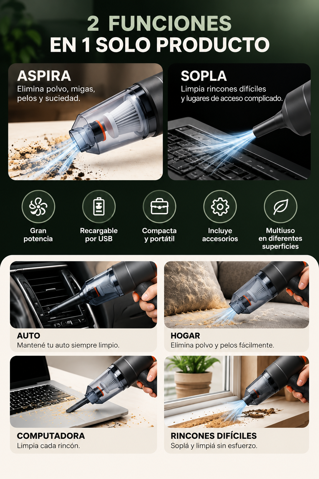 Vitala JetClean™ | Aspiradora + Sopladora